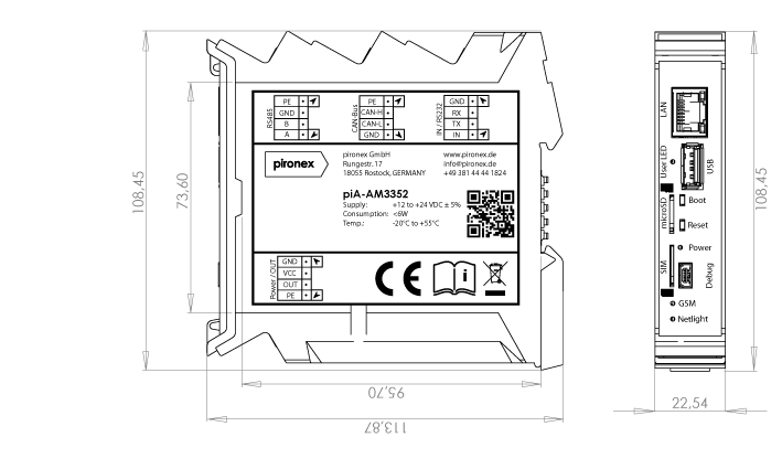 pironex_IPC_piA-AM3352_Technische_Zeichnung